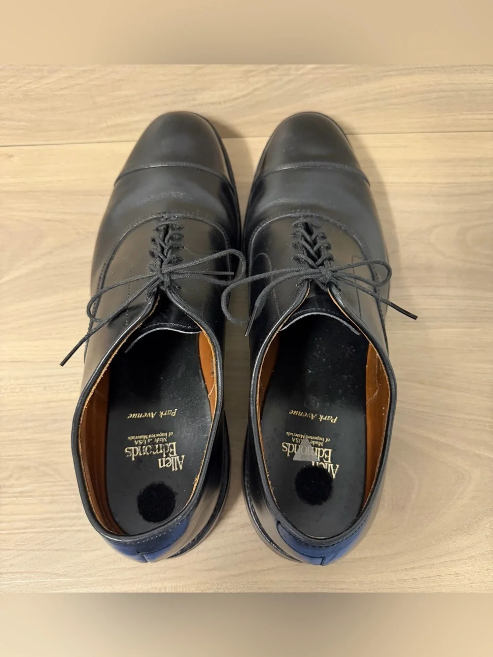 Allen Edmonds Park Avenue Black Cap Toe Oxford Dress Shoes Men’s Size 11 D USA
